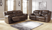 AshleyAshley 39904 Stoneland - Reclining Sofa, Loveseat, Rocker Recliner - Faux Leather - Chocolate