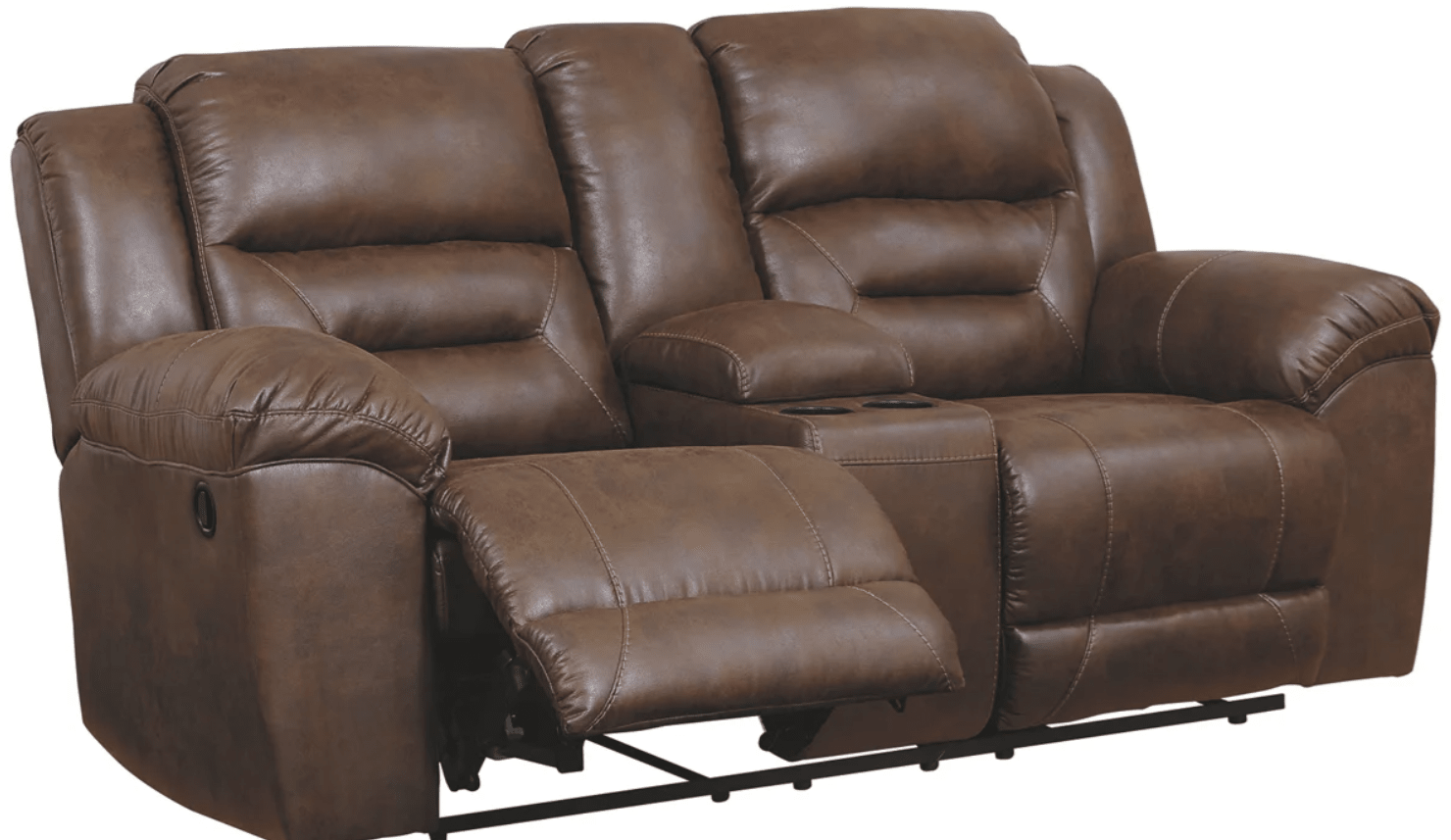 AshleyAshley 39904 Stoneland - Reclining Sofa, Loveseat, Rocker Recliner - Faux Leather - Chocolate