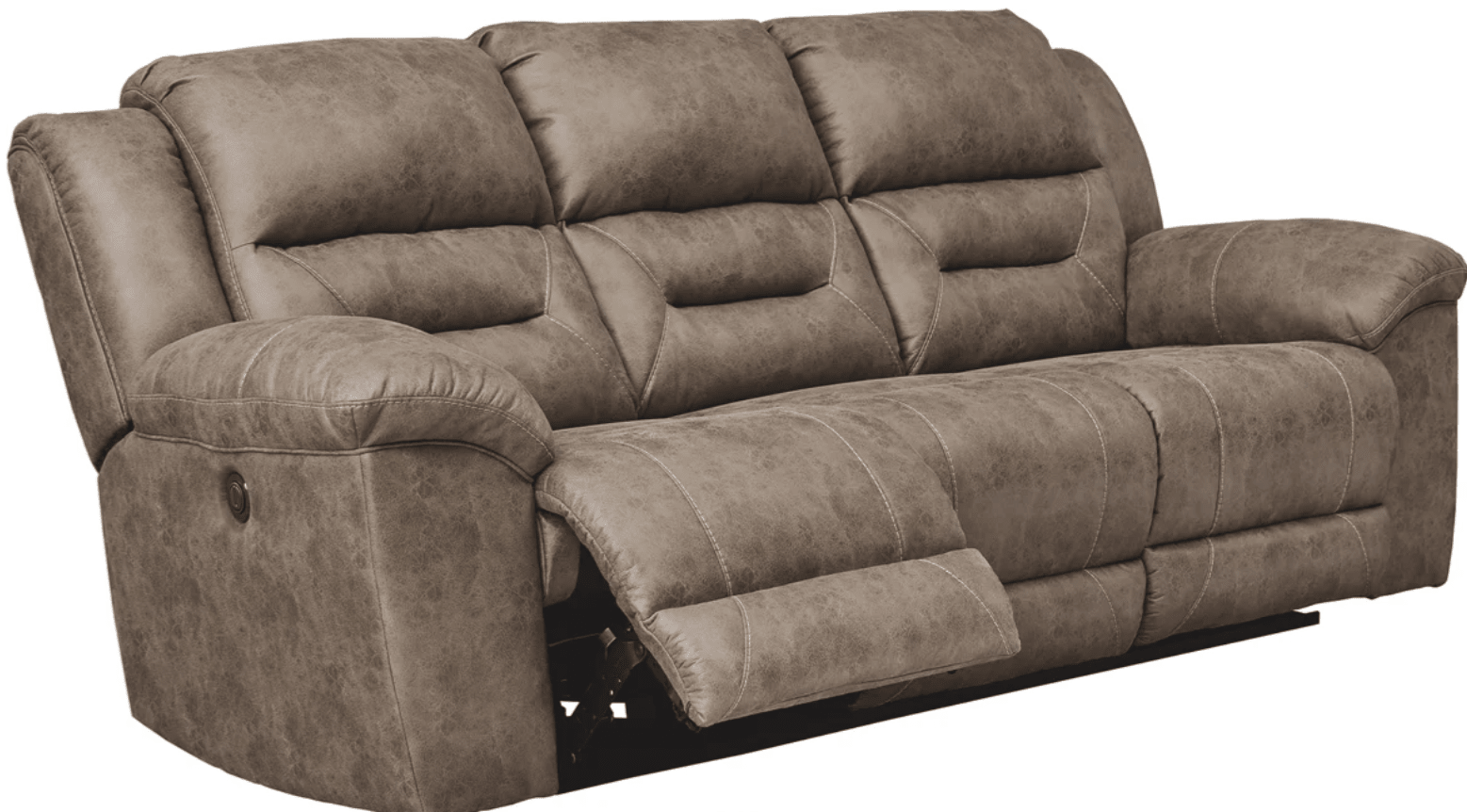 AshleyAshley 39905 Stoneland - Power Sofa, Loveseat, Rocker Recliner - Faux Leather - Fossil