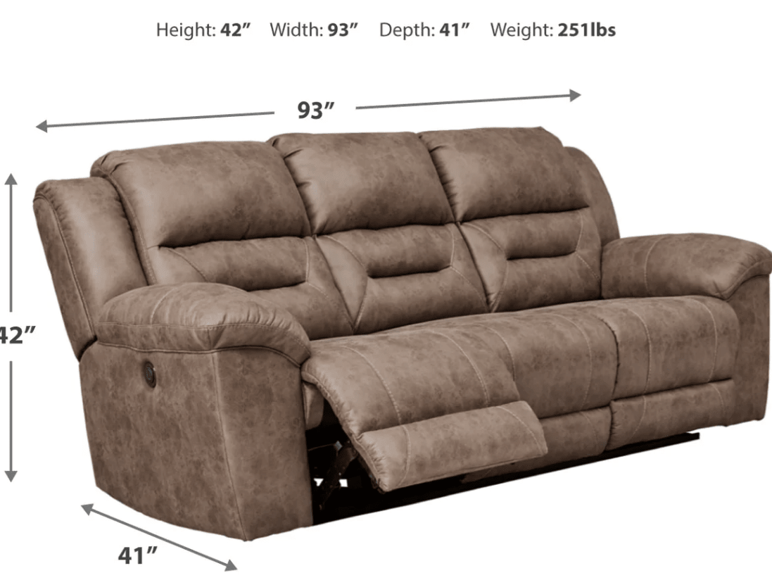 AshleyAshley 39905 Stoneland - Power Sofa, Loveseat, Rocker Recliner - Faux Leather - Fossil