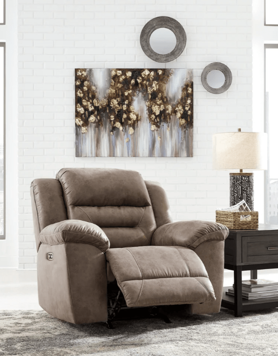 AshleyAshley 39905 Stoneland - Power Sofa, Loveseat, Rocker Recliner - Faux Leather - Fossil