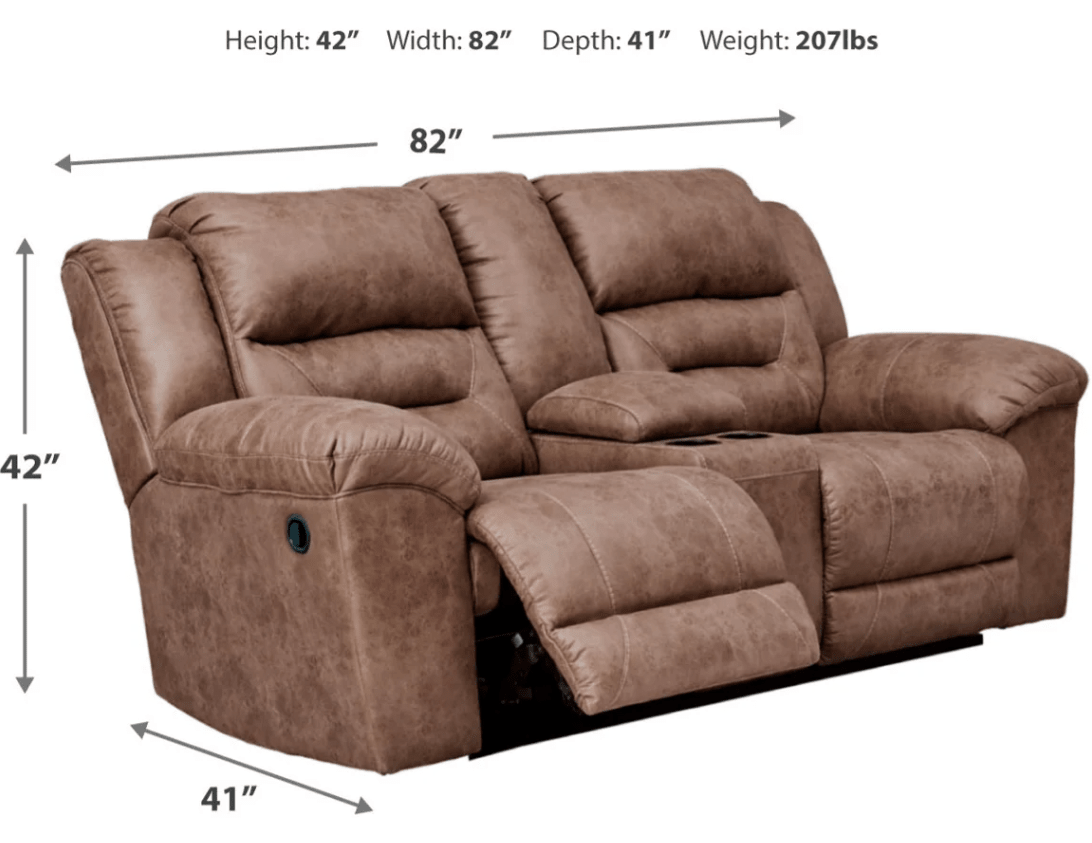 AshleyAshley 39905 Stoneland - Sofa, Loveseat, Rocker Recliner - Faux Leather - Fossil