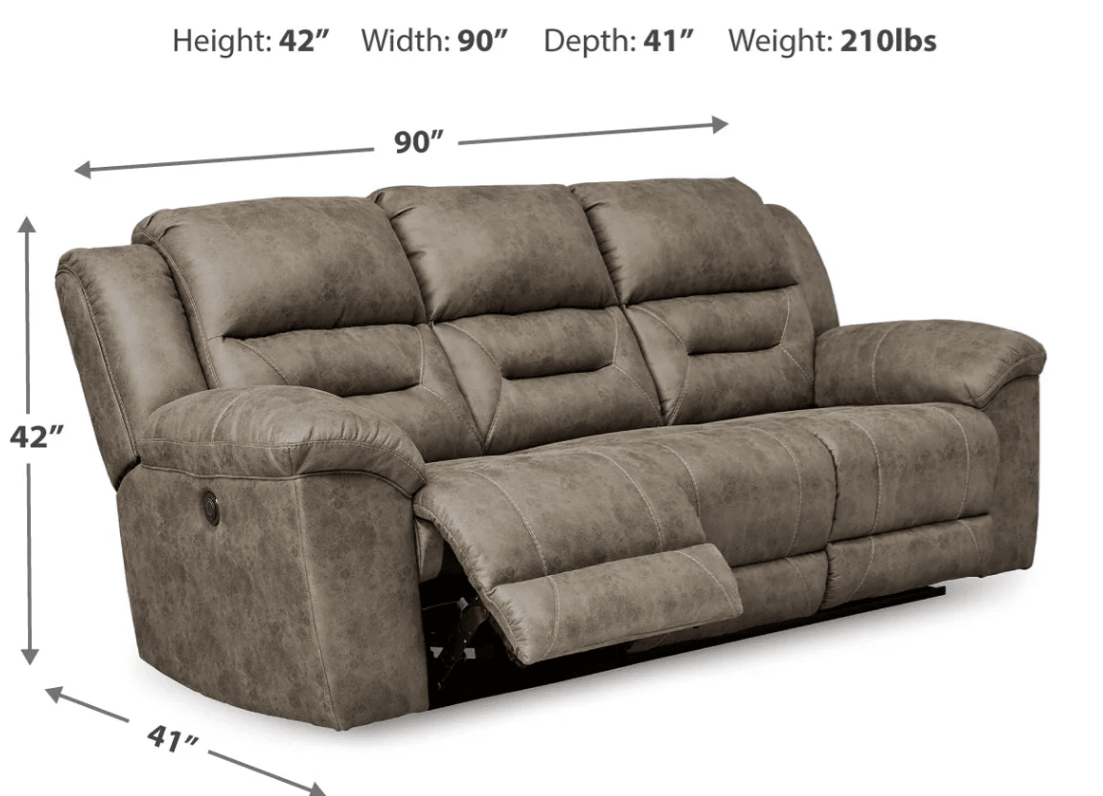 AshleyAshley 39905 Stoneland - Sofa, Loveseat, Rocker Recliner - Faux Leather - Fossil