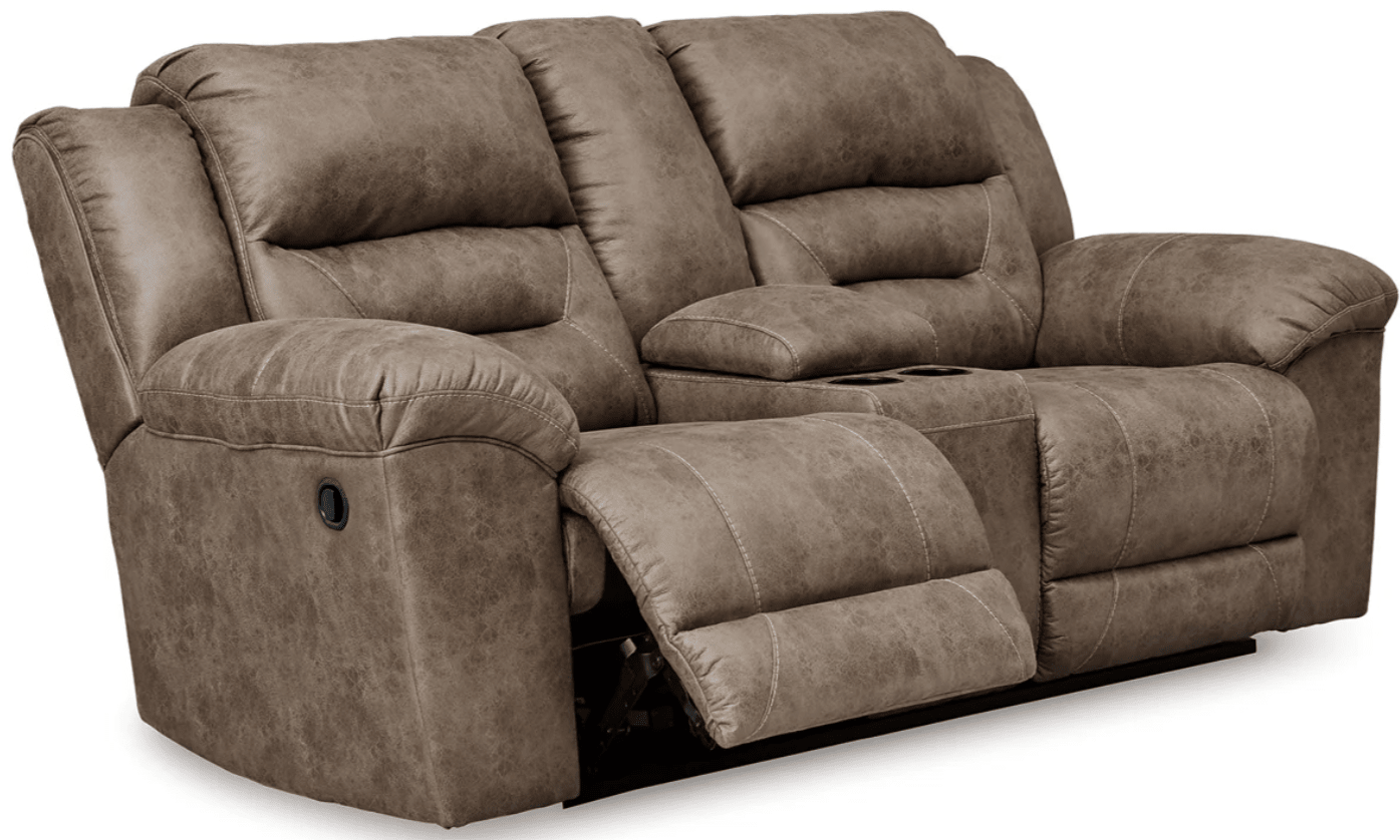 AshleyAshley 39905 Stoneland - Sofa, Loveseat, Rocker Recliner - Faux Leather - Fossil