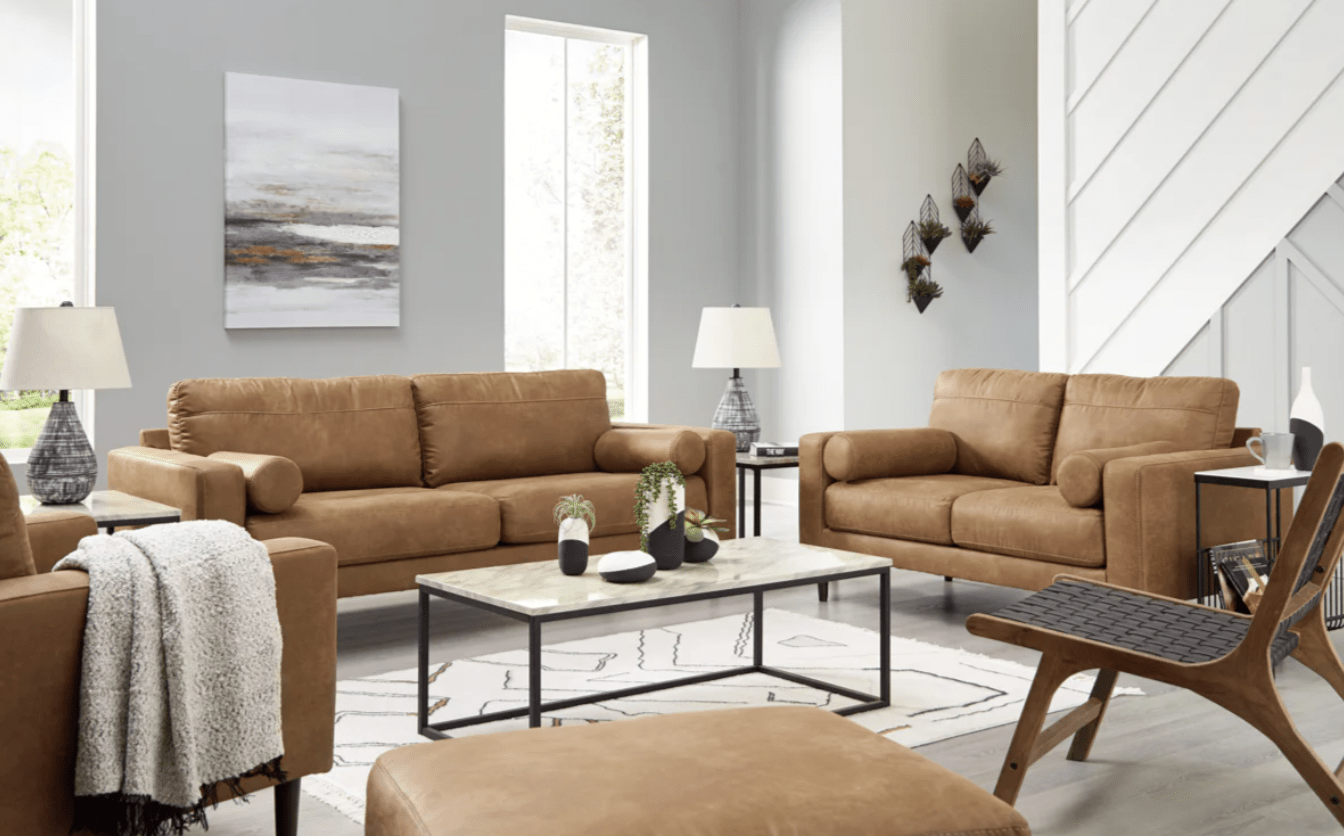 AshleyAshley 41002 Telora - Sofa, Loveseat, Chair, Ottoman - Caramel