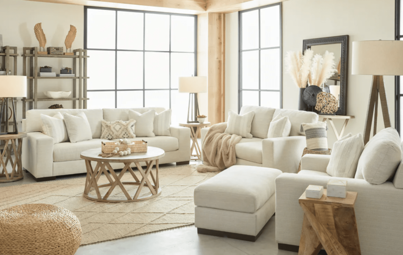 AshleyAshley 52003 Maggie - Sofa, Loveseat, Chair and a Half, Ottoman - Birch