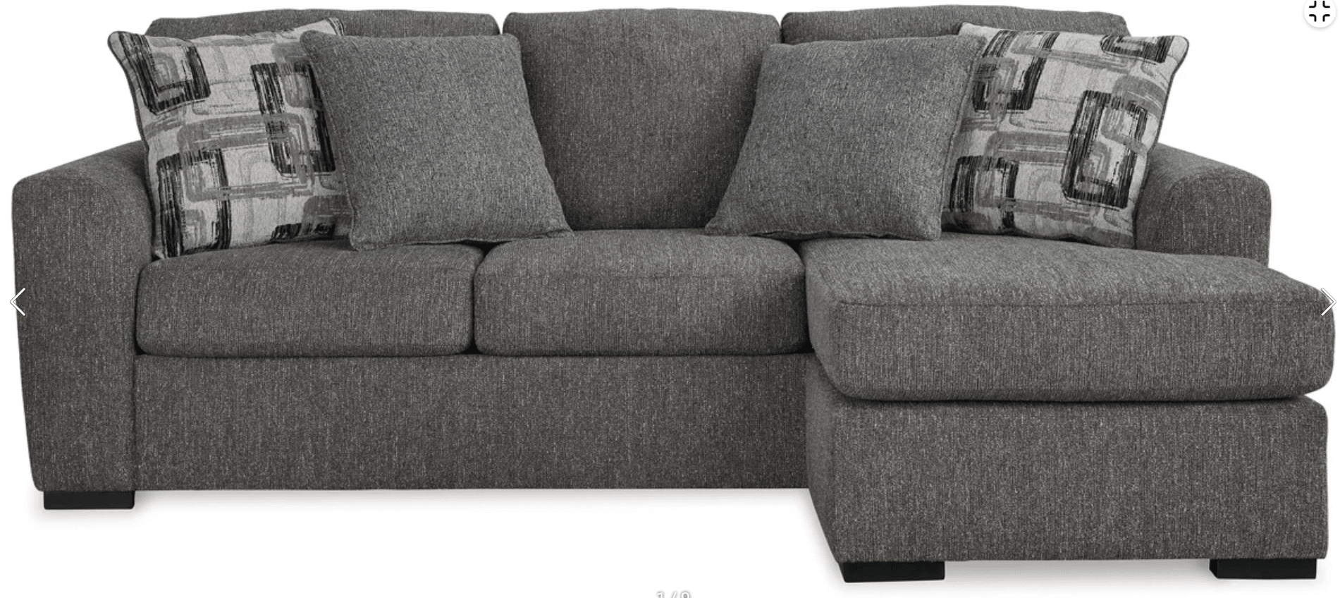 AshleyAshley 52404 Gardiner - Sofa Chaise, Chair and Ottoman - Pewter
