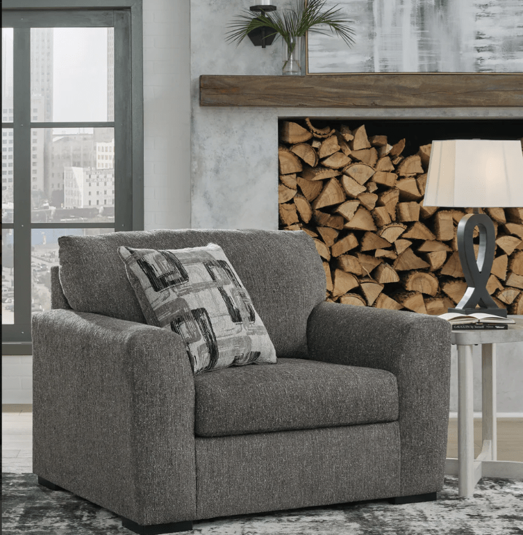AshleyAshley 52404 Gardiner - Sofa Chaise, Chair and Ottoman - Pewter