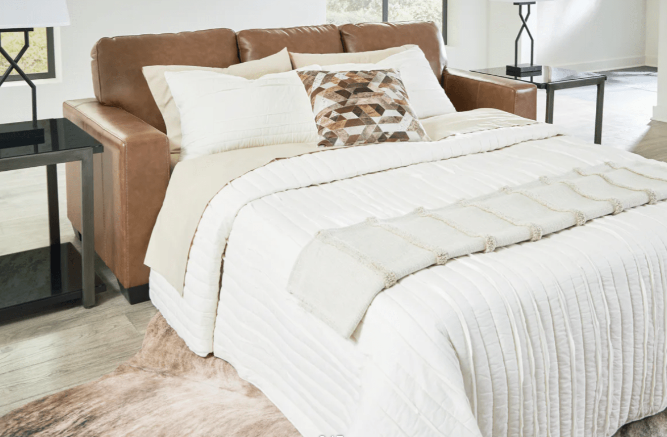 AshleyAshley 55603 Bolsena - Queen Sofa Sleeper - Leather Match - Caramel