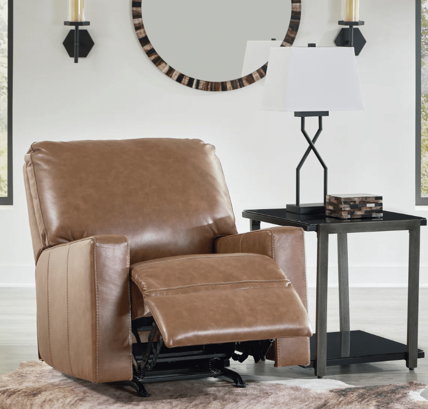 AshleyAshley 55603 Bolsena - Sofa, Loveseat, Rocker Recliner - Leather Match - Caramel