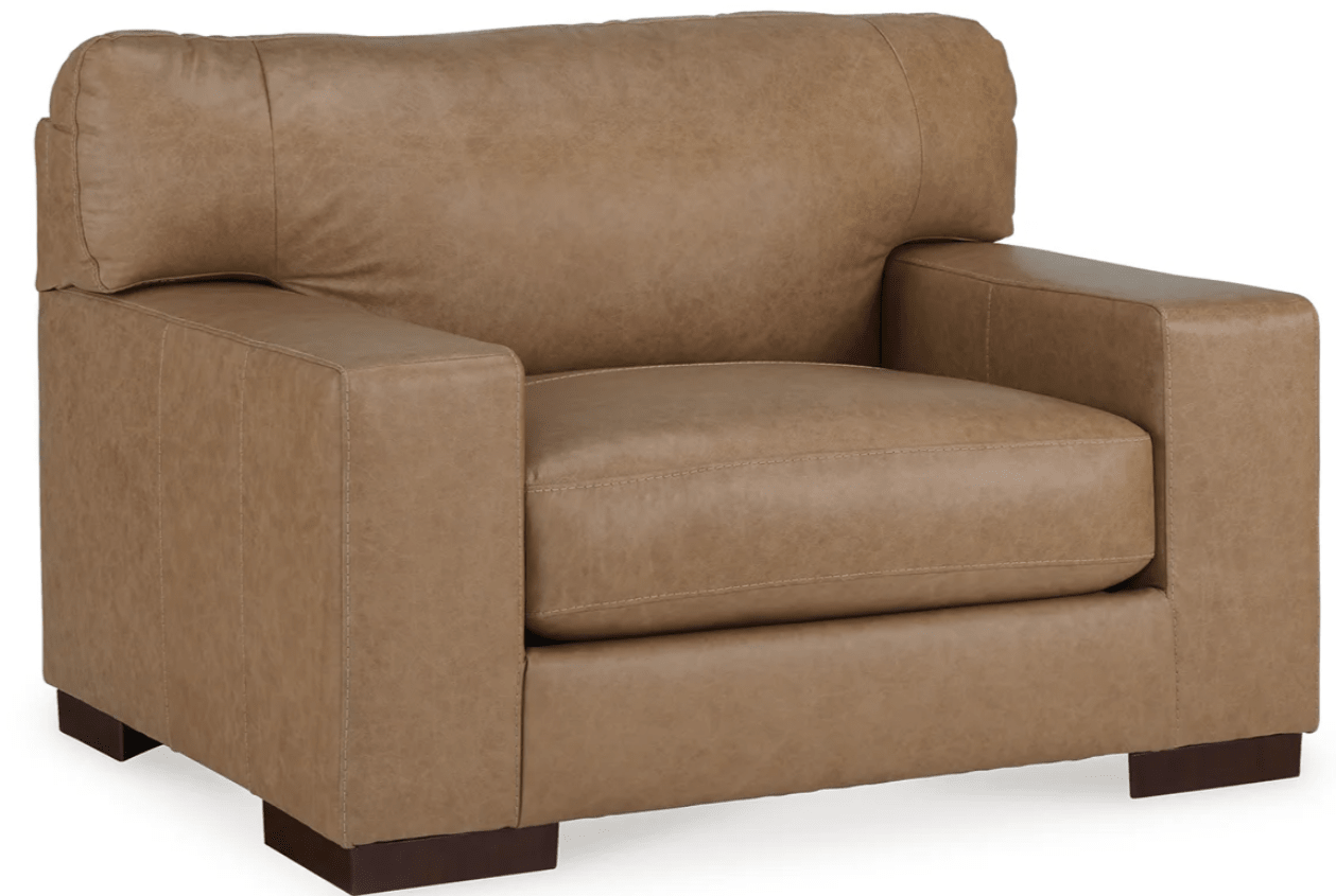 AshleyAshley 57302 Lombardia - Sofa, Loveseat, Chair and A Half, Ottoman - Leather Match - Tumbleweed