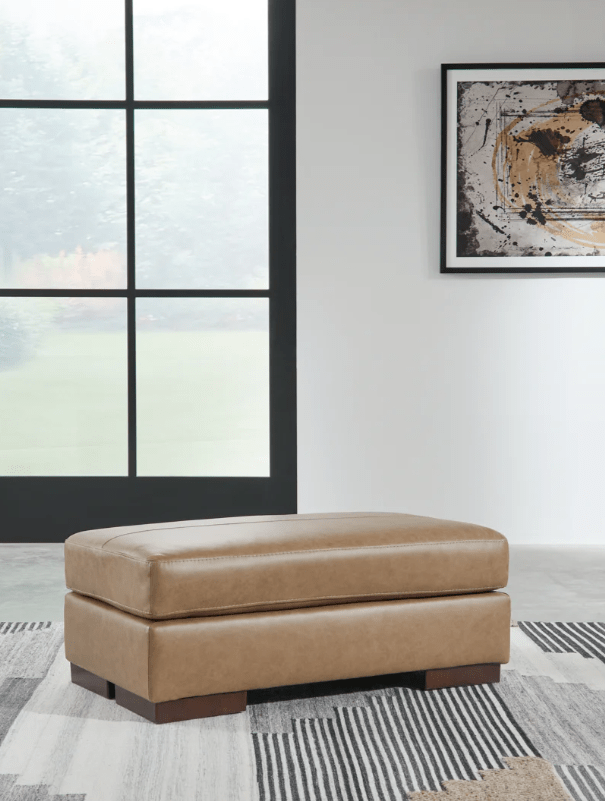 AshleyAshley 57302 Lombardia - Sofa, Loveseat, Chair and A Half, Ottoman - Leather Match - Tumbleweed