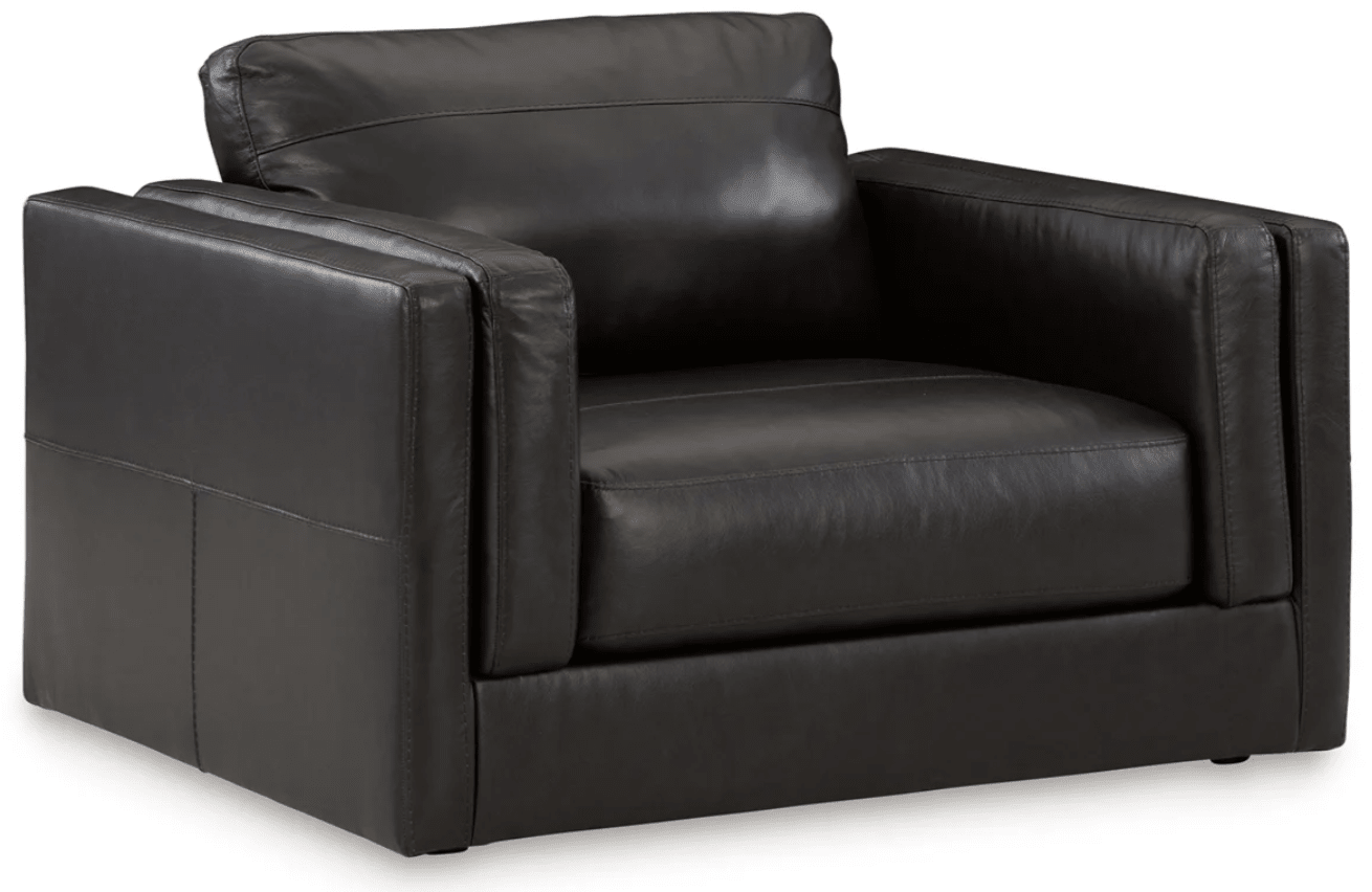AshleyAshley 57405 Amiata - Sofa, Loveseat, Chair and A Half, Ottoman - Leather Match - Onyx