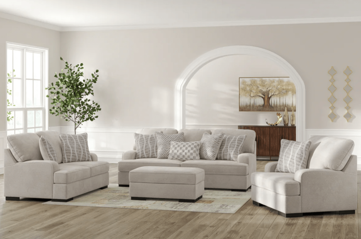 AshleyAshley 59902 High Profile - Sofa, Loveseat, Chair And A Half, Ottoman - Taupe