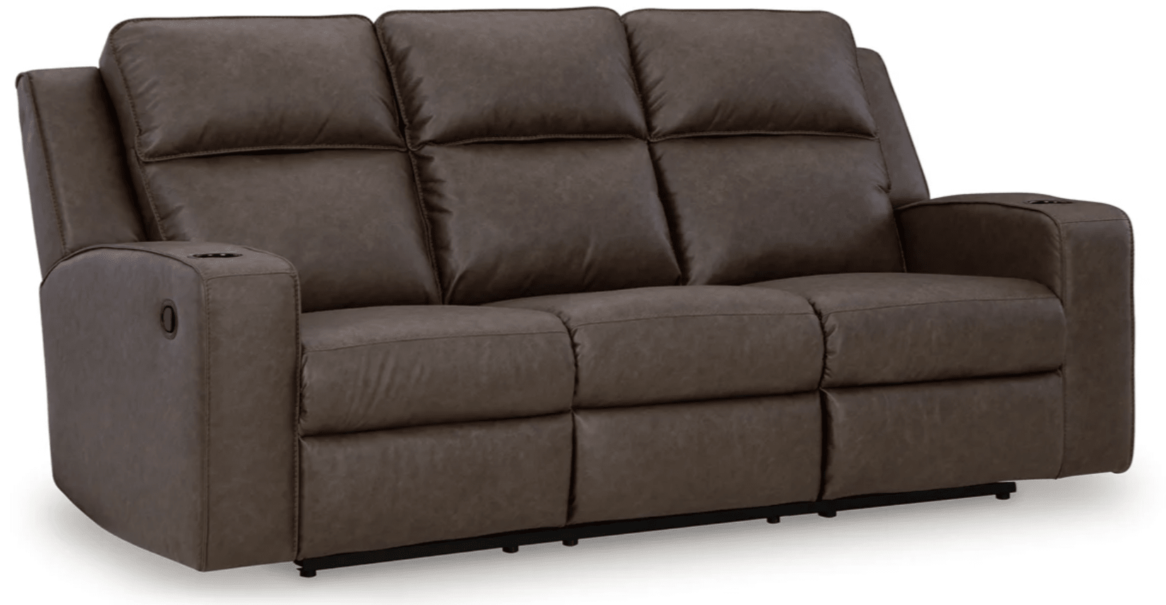 AshleyAshley 63306 Lavenhorne - Reclining Sofa W/ Drop Down Table, Loveseat, Rocker Recliner - Faux Leather - Granite