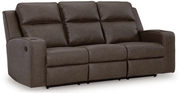 AshleyAshley 63306 Lavenhorne - Reclining Sofa W/ Drop Down Table, Loveseat, Rocker Recliner - Faux Leather - Granite