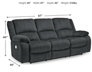 AshleyAshley 76504 Draycoll - Reclining Power Sofa, Loveseat, Rocker Recliner - Fabric - Slate