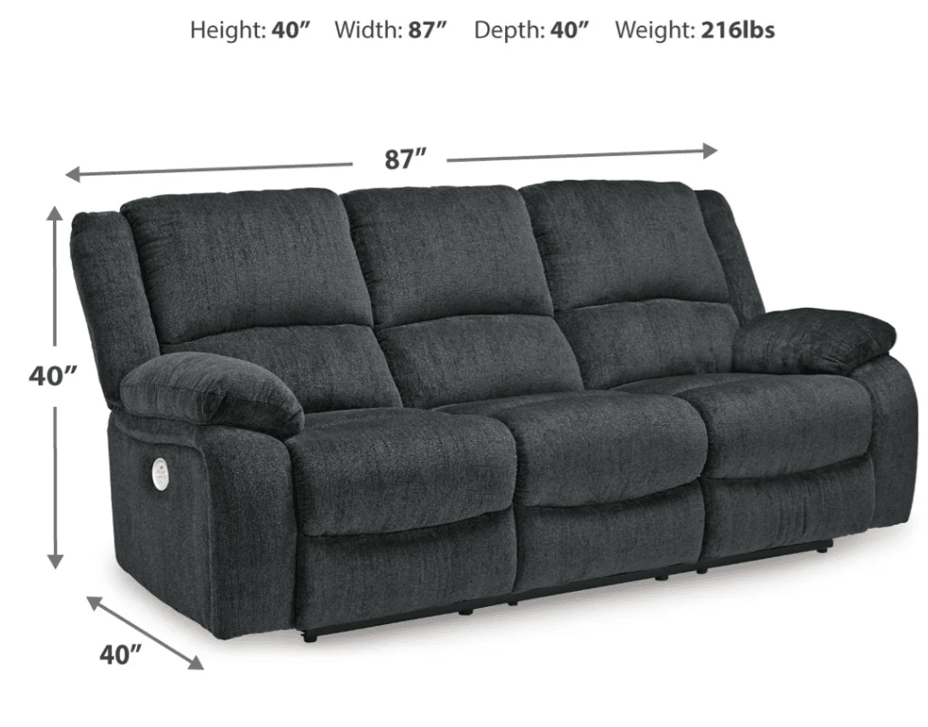 AshleyAshley 76504 Draycoll - Reclining Power Sofa, Loveseat, Rocker Recliner - Fabric - Slate