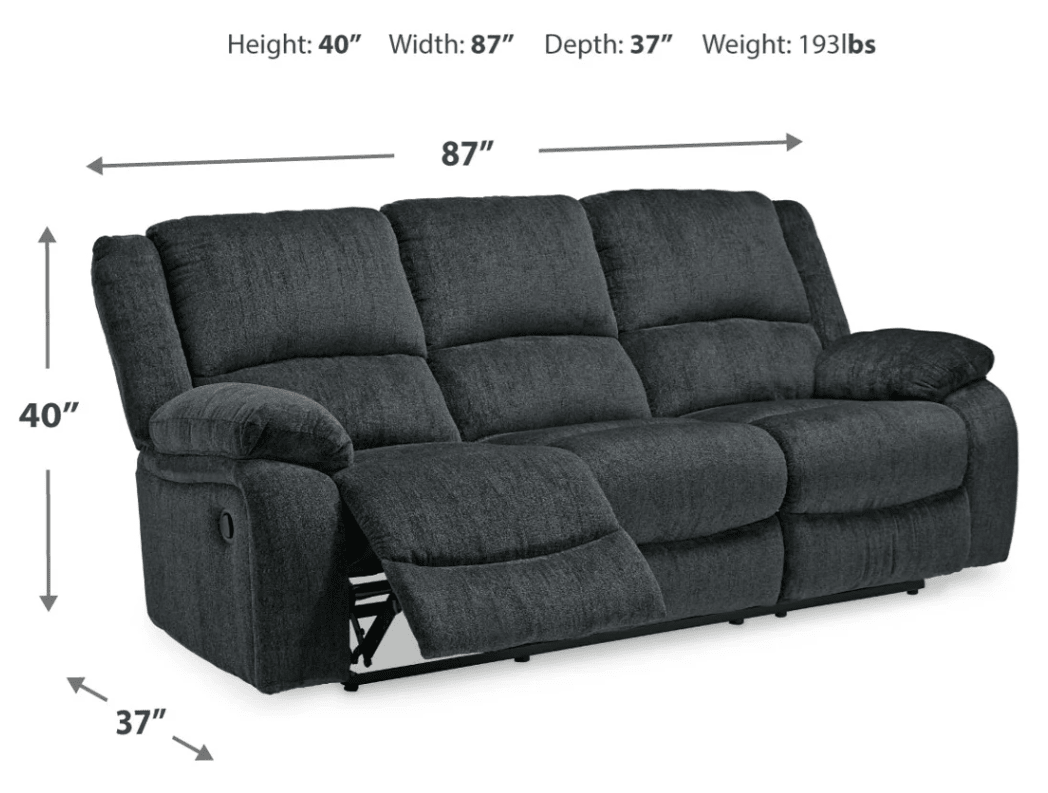 AshleyAshley 76504 Draycoll - Reclining Sofa, Loveseat, Rocker Recliner - Fabric - Slate