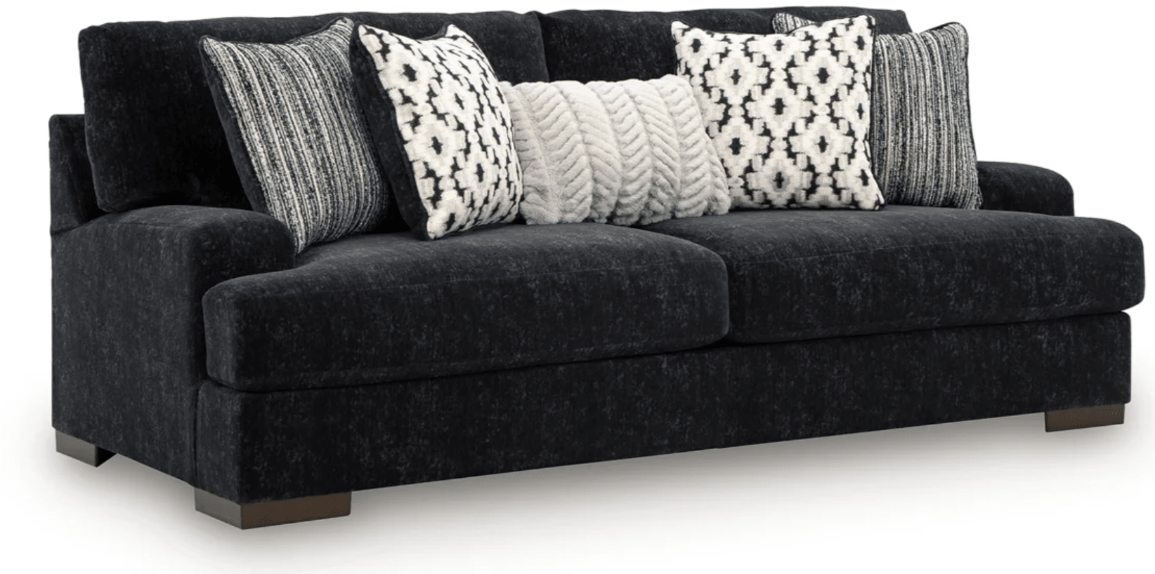 AshleyAshley 80404 Whitmore Manor - Sofa, Loveseat, Chair and A Half, Ottoman - Black Pearl