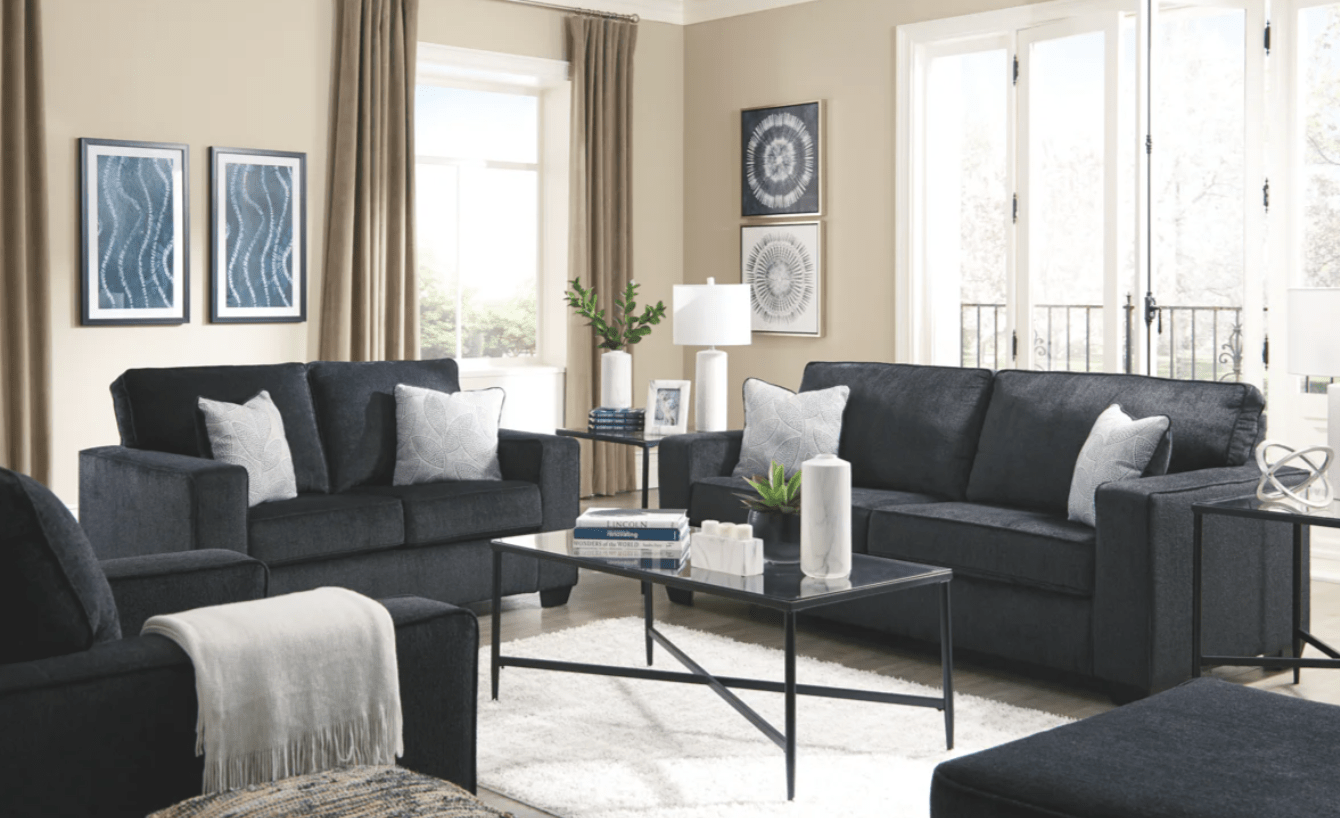 AshleyAshley 87213 Altari - 4 Pc. - Sofa, Loveseat, Chair, Ottoman - Slate