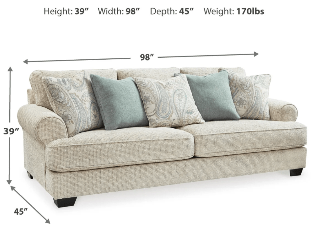 AshleyAshley 96205 Monaghan - Sofa Loveseat, Chair and a Half, Ottoman - Sandstone
