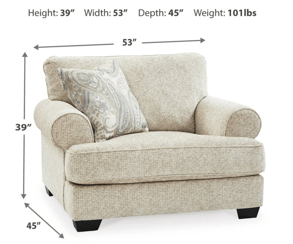 AshleyAshley 96205 Monaghan - Sofa Loveseat, Chair and a Half, Ottoman - Sandstone