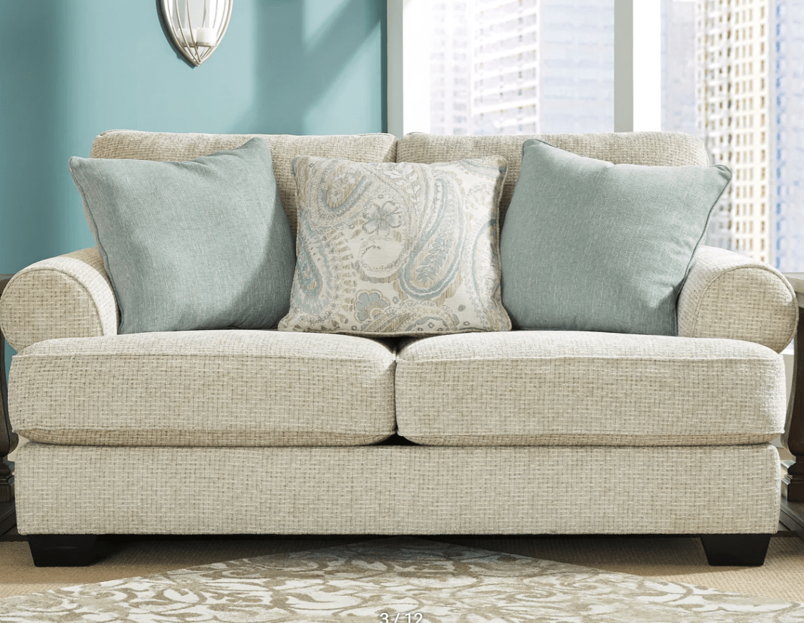 AshleyAshley 96205 Monaghan - Sofa Loveseat, Chair and a Half, Ottoman - Sandstone