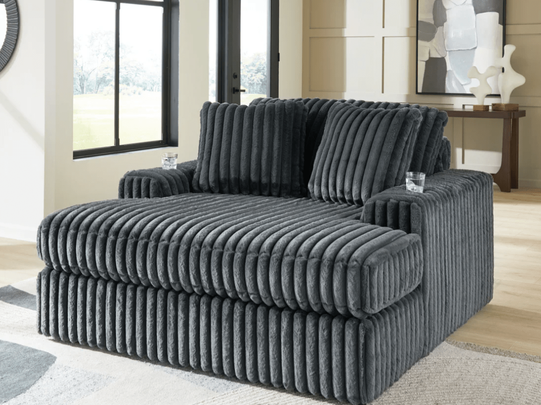 AshleyAshley 98105 Midnight - Madness - Sofa, Loveseat, Chair, Oversized Ottoman and Oversized Chaise