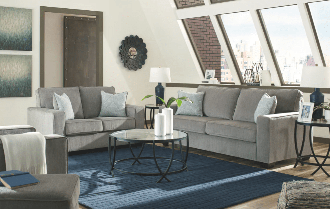 AshleyAshley Altari Sofa, Loveseat, Chair, Ottoman - Alloy - 87214