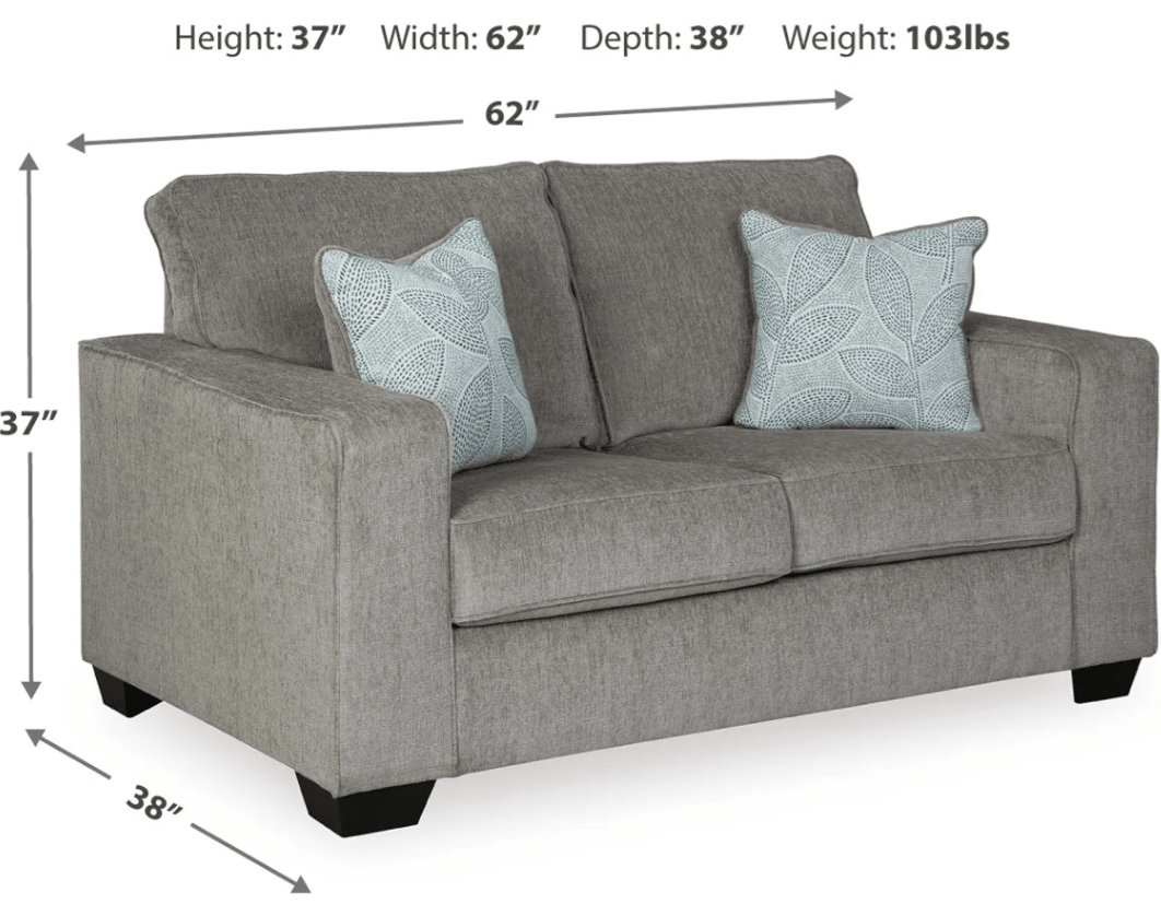 AshleyAshley Altari Sofa, Loveseat, Chair, Ottoman - Alloy - 87214