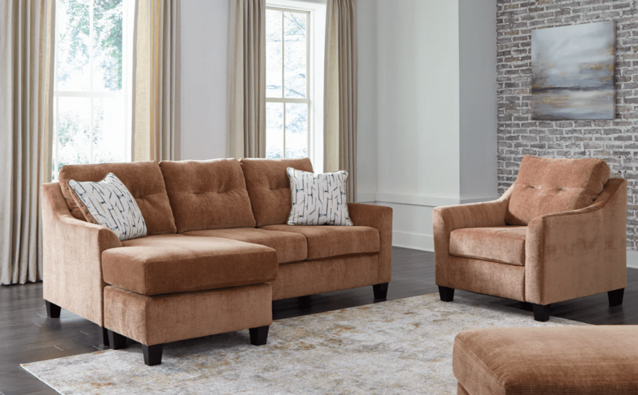 AshleyAshley Amity Bay - 3 Pc. - Sofa Chaise, Chair, Ottoman - Clay - 67204