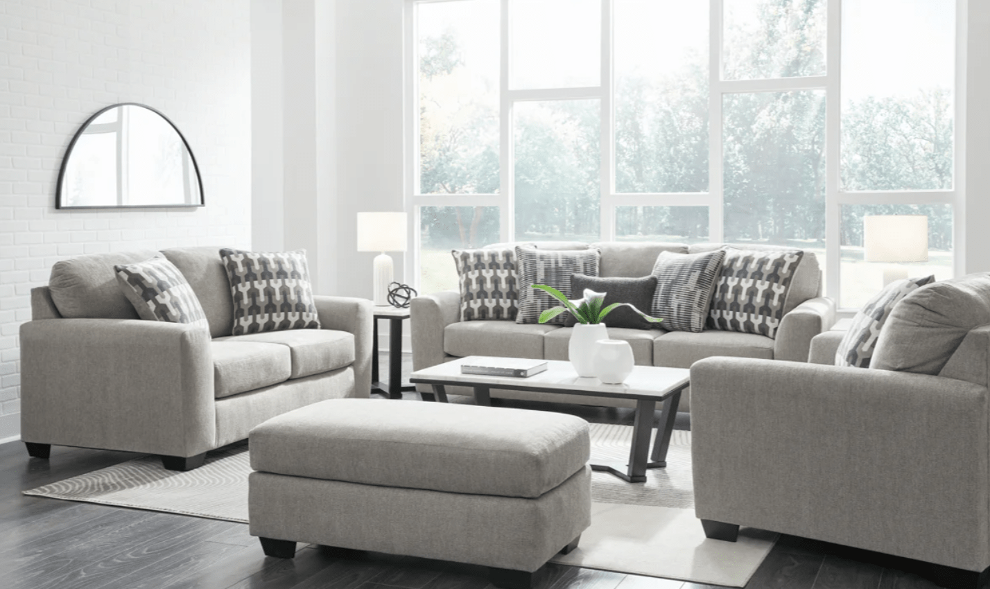 AshleyAshley Avenal Park - 50805 - Sofa, Loveseat, Chair And A Half, Ottoman - Flannel