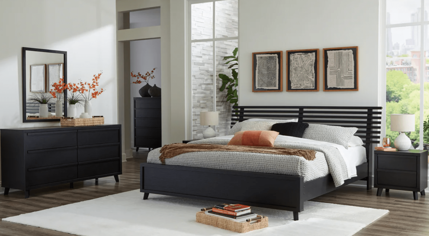 AshleyAshley B1013 Danziar - Slat Panel Bed - Black