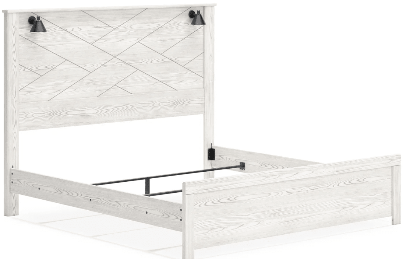 AshleyAshley B1190 Gerridan - Panel Bed with Sconces - White