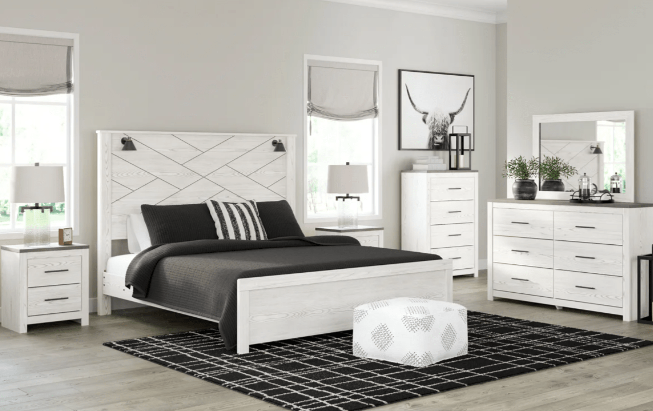 AshleyAshley B1190 Gerridan - Panel Bed with Sconces - White