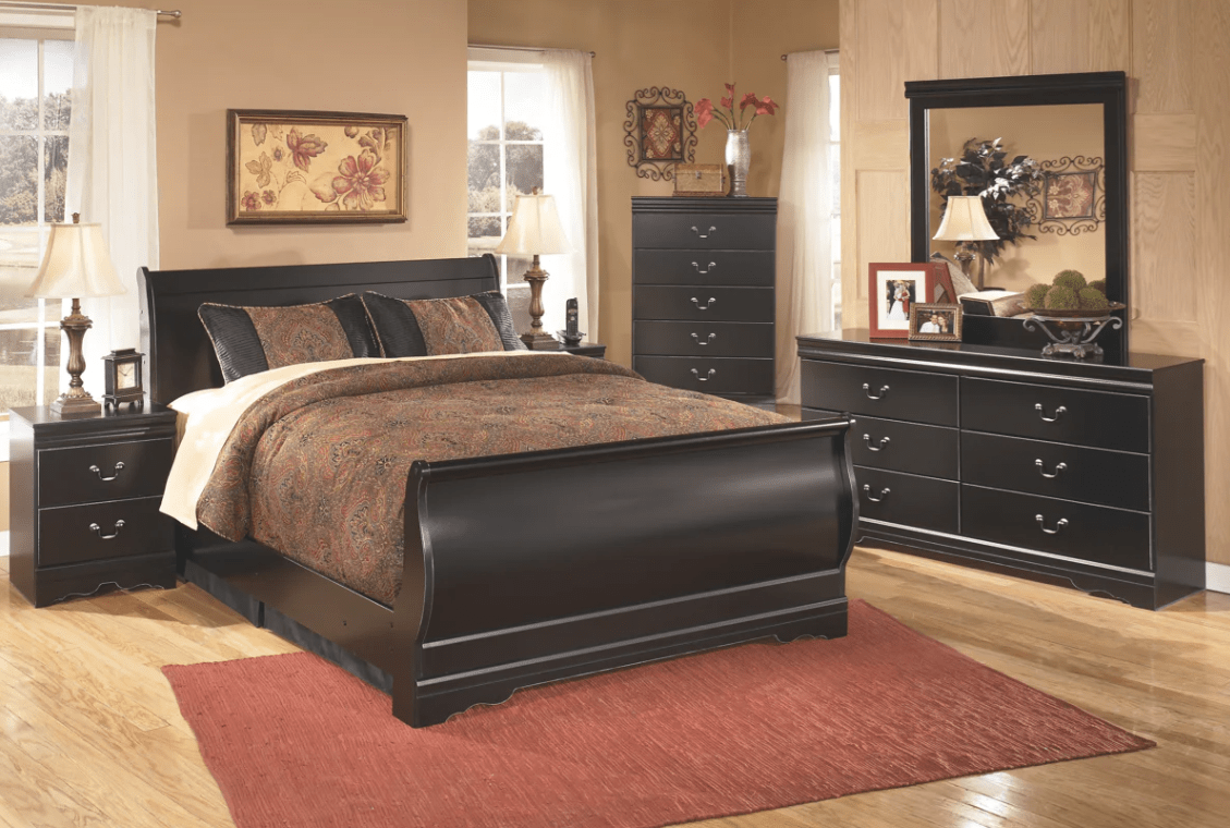 AshleyAshley B128 Huey Vineyard - Full Sleigh Bed - Black