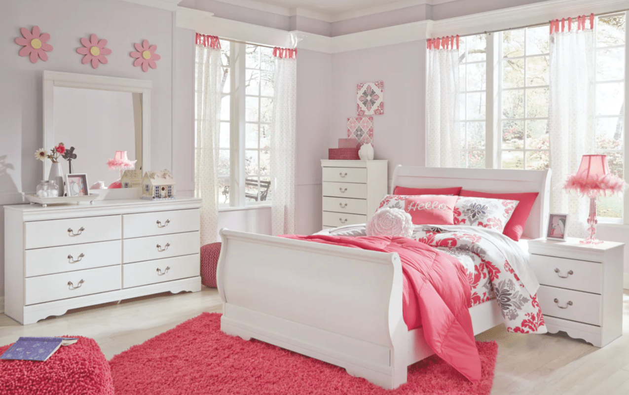 AshleyAshley B129 Anarasia - Sleigh Bed - White