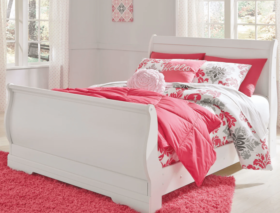AshleyAshley B129 Anarasia - Sleigh Bed - White