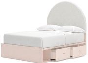 AshleyAshley B1323 Wistenpine - Upholstered Panel Bed With Side Storage - Blush