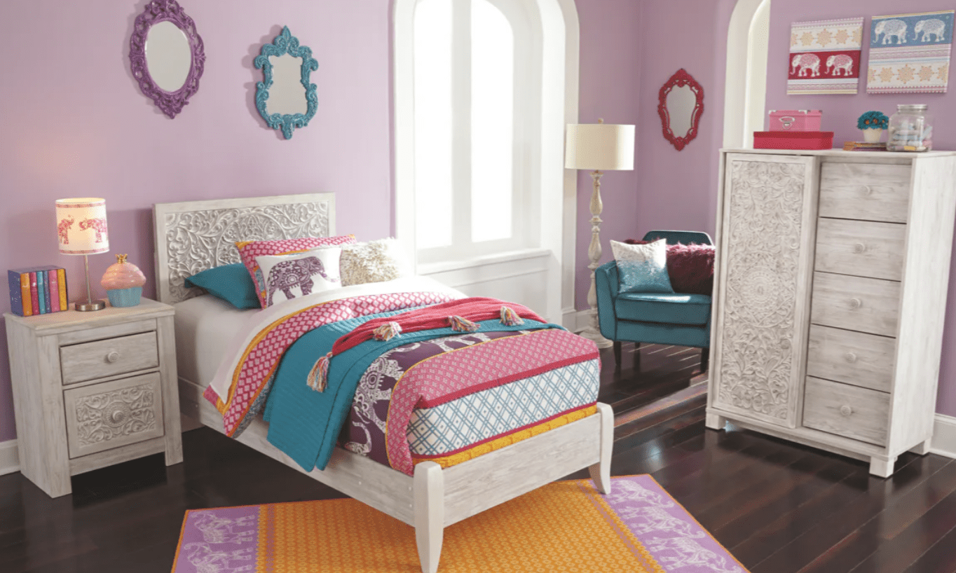 AshleyAshley B181 Paxberry - Panel Bed - Whitewash