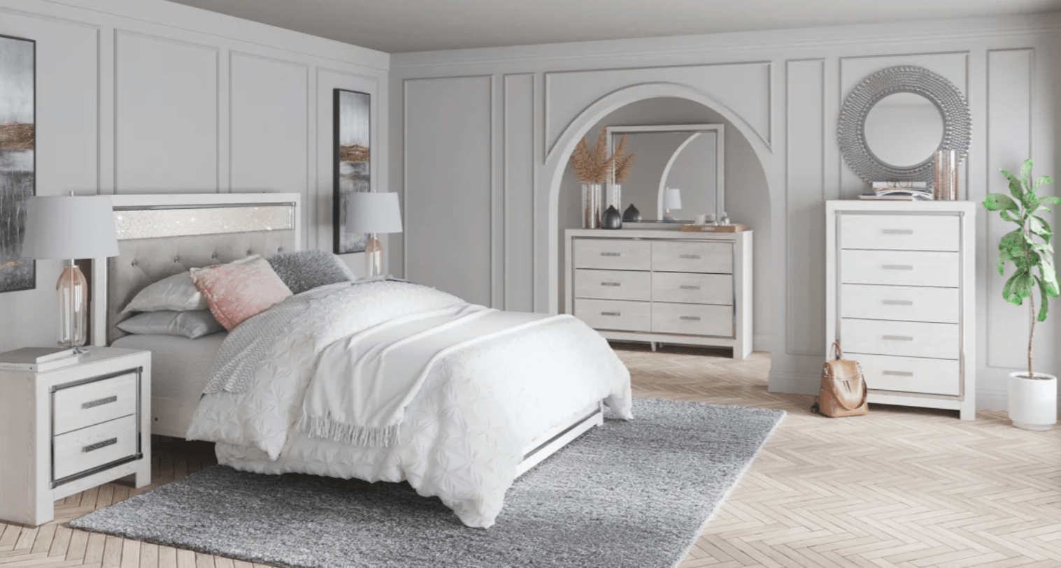 AshleyAshley B2640 Altyra - Panel Bed With Roll Slats - White