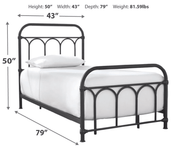 AshleyAshley B280 Nashburg - Full Metal HDBD/Ftbd/Rails - Black