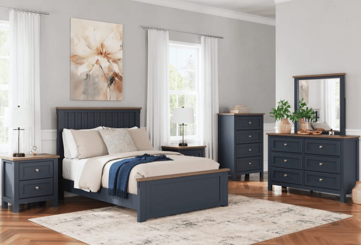 AshleyAshley B414 Landocken - Panel Bed - Brown / Blue
