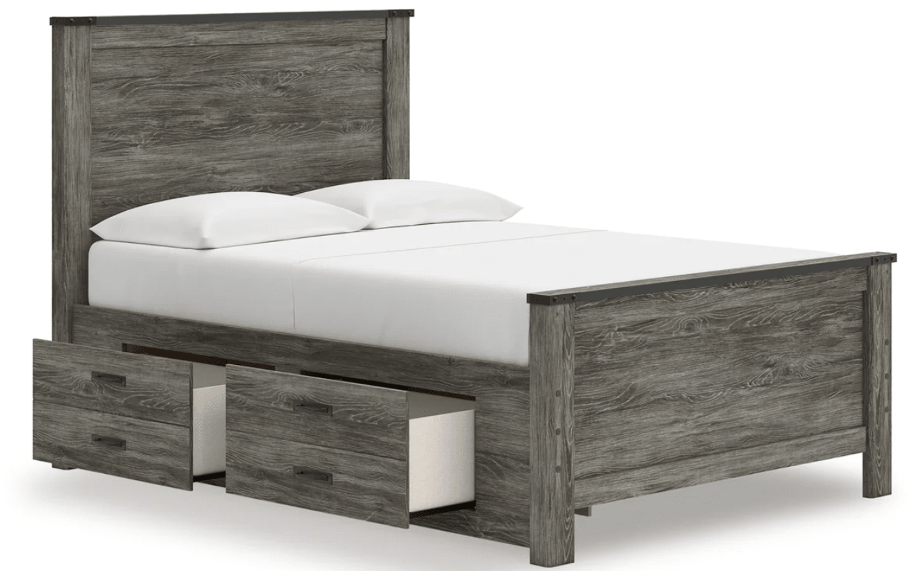 AshleyAshley B4480 Frandern - Full Panel Bed With Storage - Black / Gray