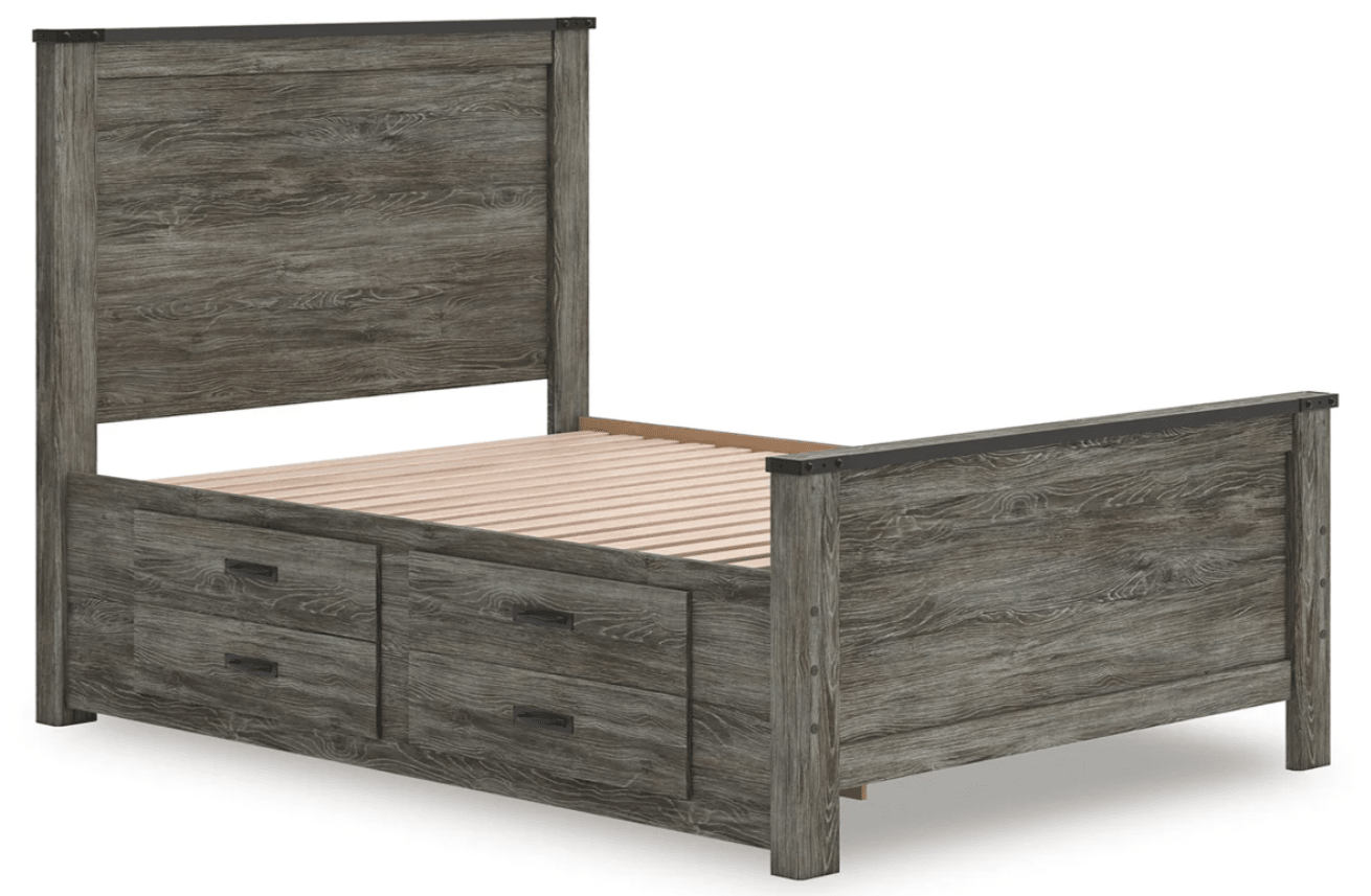 AshleyAshley B4480 Frandern - Full Panel Bed With Storage - Black / Gray