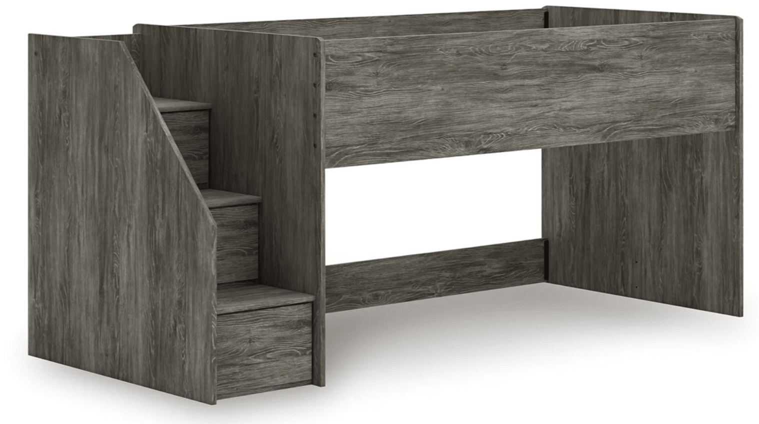 AshleyAshley B4480 Frandern - Twin Loft Bed With Left Storage Steps - Gray