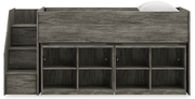 AshleyAshley B4480 Frandern - Twin Loft Bed With Left Storage Steps - Gray