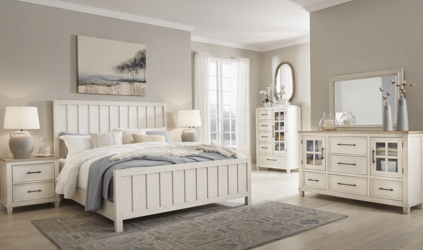 AshleyAshley B683 Shaybrock - Panel Bed - Antique White