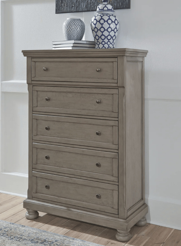 AshleyAshley B733 Lettner - Sleigh Bed with Storage - Light Gray
